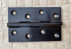 BLACK FINISHED SOLID BRASS HINGE 4 INCH PROBABLY UNUSED - Picture 1 of 5