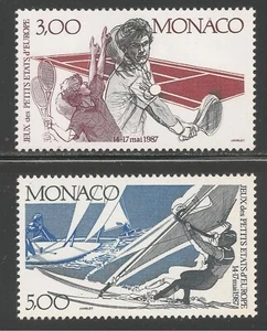 Monaco #1577-1578 (A488) VF MNH - 1987 3fr to 5fr Tennis, Windsurfing / Sports - Picture 1 of 1