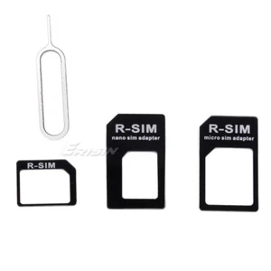 Neuer 4 in 1 Nano Micro Sim Karten Adapter für iPhone 4 5 6 Samsung Mobile Phone - Bild 1 von 1