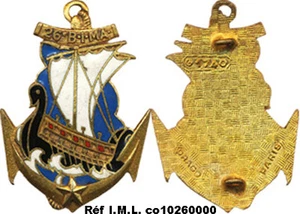 26° Bataillon d’Infanterie de Marine, émail, dos guilloché, Drago 1740 (4748) - Imagen 1 de 1