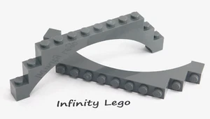 2 LEGO Dark Bluish Grey Arch 1 x 12 x 3 with Raised Arch (30938) - 2 Pieces - Picture 1 of 1