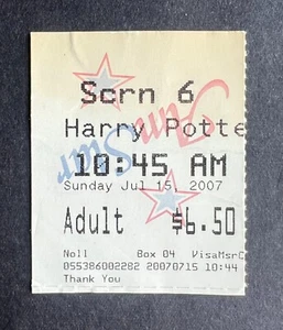 Billet cinéma Harry Potter et l'ordre du Phénix 2007 talon 15/07/07 ouverture - Photo 1/1