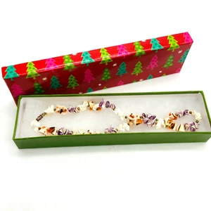 Muschel Perlen Halskette 15 cm bunt Schraubverschluss in Geschenkbox - Bild 1 von 10