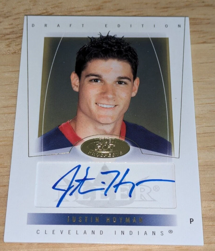 Justin Hoyman 2004 Hot Prospects Draft Baseball Card #105 Rookie Auto #'ed /299 - Image 1 of 3