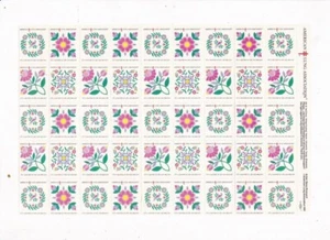 DE COLECCIÓN.1991 SELLOS DE NAVIDAD FLORES SELLOS HOJA COMPLETA 45 ASOCIACIÓN AMERICANA PULMÓN  - Imagen 1 de 2