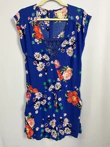 Matilda Jane Hello Lovely Out and About Romper Womens Medium Blue Floral - Picture 1 of 13