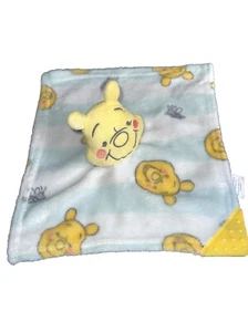 Disney Baby Blue Yellow Winnie The Pooh Plush Lovey Security Blanket Teether 12” - Picture 1 of 5