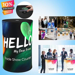 LED Display Table Foldable Plug In Counter W/ Wireless Phone Charger Custom Logo - Bild 1 von 5