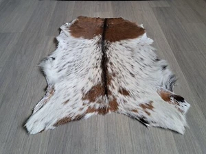 Turkish Goat Skin, Small Home Gift, Genuine Leather, Spotted Hide, 1.4 x 2 ft - Picture 1 of 17
