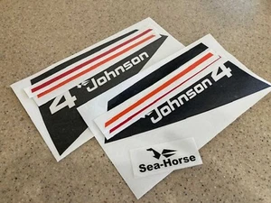 Johnson Sea-Horse 4 HP Vintage Outboard Motor Vinyl Decal Kit Free Shipping! - Picture 1 of 1