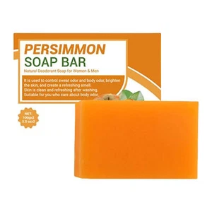 Persimmon Soap Bar for Body Odor Control, Deodorizing Body Wash with Goat Milk - Picture 1 of 12