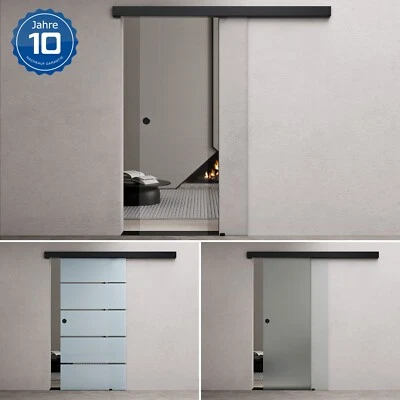 Glasschiebetür komplettset Softclose Zimmertür glas H:2050/2150mm 8mm ESG Nano - Bild 1 von 4