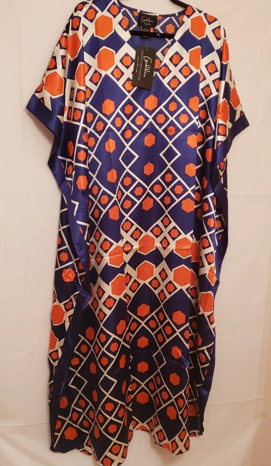 Women’s Kaftan Goddess Multicolor Lounge Dress One Size Resort Cruise Wear NWT - Image 1 of 4