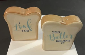 Pioneer Woman Salt & Pepper Shakers Slices Of Bread Loaf You Better Believe It - Picture 1 of 5