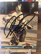Andre Racicot auto 1991-1992 Stadium Club card h1861