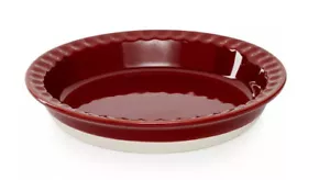 Martha Stewart 9 Inch Ceramic Pie Baking Dish Cranberry Color New in Box - Picture 1 of 2