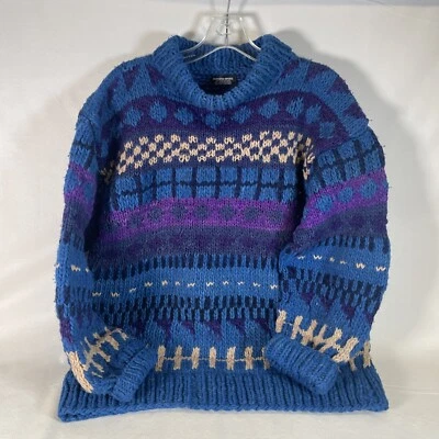 De Colección Importaciones Diversificadas Ecuador Tejido a Mano Lana Geométrica/Rayas M (?)  Suéter Foto 1 de 4