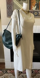 VTG Green Soft Leather Puff Purse Arm Strap Handle 12”x16” Pocket Inside - Picture 1 of 18