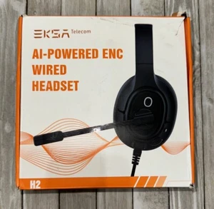 EKSA Telecom, H2 AI-Powered ENC Wired Headset, EKSA PC USB - Picture 1 of 6