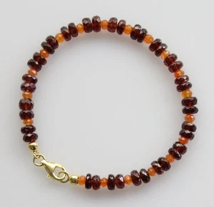 Granat-Armband - Granat mit Karneol facettiert Armband für Damen 19,5 cm - Bild 1 von 1