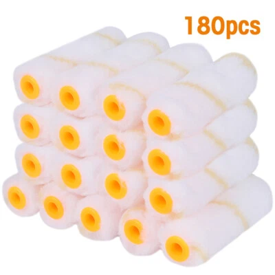 Cubiertas de rodillos de pintura 180 piezas 1/2 x 4" rodillo de microfibra cepillo de pintura rodillo siestas Foto 1 de 4