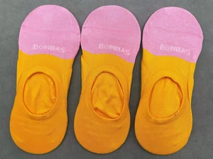 3 pairs Bombas Women's Lightweight No Show Sock Size Medium 8-10.5 Orange & Pink - Picture 1 of 3