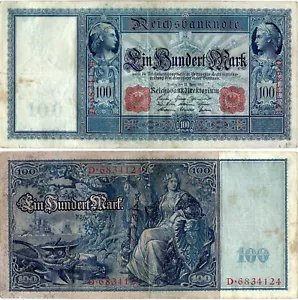 Reichsbanknote 100 Mark 1910 Berlin Reichsbank DEU-39a Ro.43a P-42(1) - Bild 1 von 1