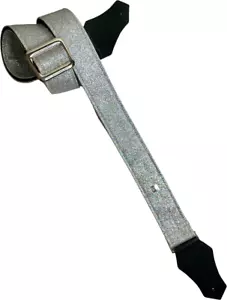 COURROIE GUITARE GET'M GET'M GORGI GLITTER SILVER HOLOGRAM - Picture 1 of 2