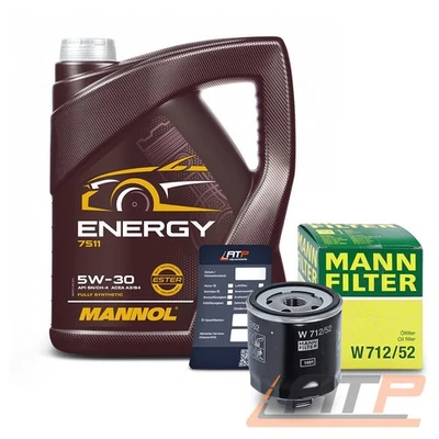 BESTPRICE MANN ÖLFILTER + 5l 5W-30 MANNOL FÜR AUDI A2 SEAT SKODA VW GOLF 4 5 POLO 1.0 -1.6