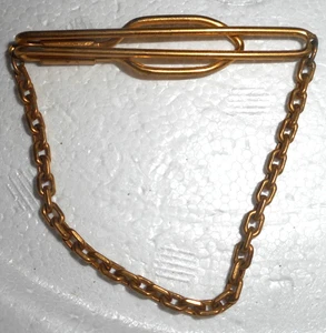 Hickok goldfarben Kabel Kette Glieder Anhänger Krawattennadel Clip 2 1/2" lang 1/2" breit - Bild 1 von 7