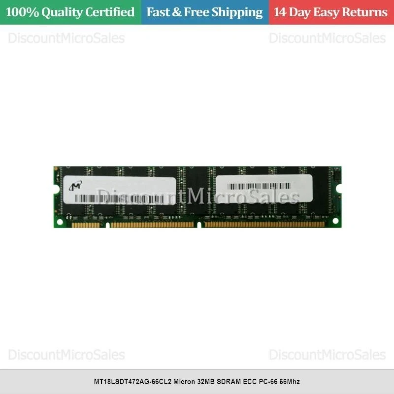 MT18LSDT472AG-66CL2 Micron 32MB SDRAM ECC PC-66 66Mhz - Image 1 of 1