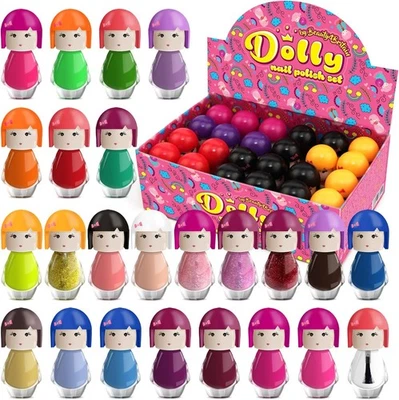 Dolly Nagellack Set 24 moderne Farben Wasserbasis Peel-Off Erdbeerduft - Bild 1 von 4
