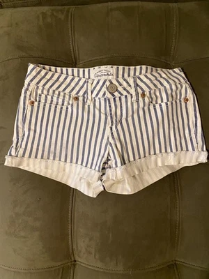 AEROPOSTALE PANTALONES CORTOS DENIM CORTOS DE TIRO BAJO Talla 00 ELASTIZADOS Puños 2" Entrepierna Foto 1 de 3