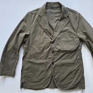 BUCK MASON Carry-On Jacket Unstructured Blazer Mens Medium Green Cotton Poplin - Picture 1 of 17