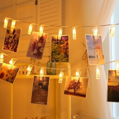 3m Photo Clips Holder LED String Lights Fairy Garland Lamps For Christmas Decor - Image 1 of 4