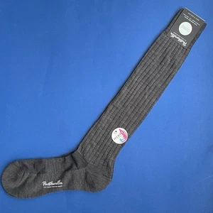 NWT Pantherella Smithfield Dark Grey Hybrid City Merino OTC Socks #695639 - M - Picture 1 of 1