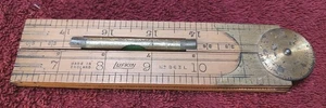 RARE Lufkin No. 863L England Boxwood 24" Folding Rule Level Brass Protractor - Picture 1 of 9