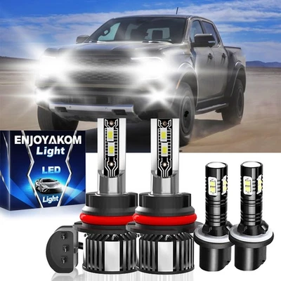 For Ford Ranger 1993-1996 LED Headlight Hi/Lo + Fog Light Bulbs Kit Combo White - Image 1 of 4