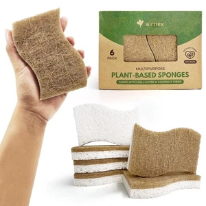 Esponja de cocina natural biodegradable - celulosa compostable y coco... - Imagen 1 de 8