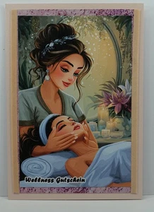 Hecho a mano, tarjeta tarjeta tarjeta de felicitación cupón Welness mujer masaje cumpleaños - Imagen 1 de 1