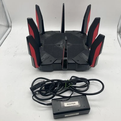 TP-LINK Archer AX11000 Tri-Band Wi-Fi 6 Gaming Router - Black/Red - Image 1 of 4