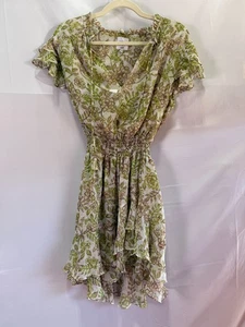 MISA Los Angeles grünes Maia Blouson Kleid Gr. XS mit Stoffpull & Netzriss - Bild 1 von 9