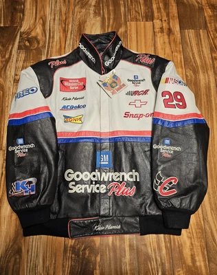NUEVA Chaqueta De Colección Nascar Kevin Harvick #29 Jeff Hamilton 100% Cuero Talla XXL Foto 1 de 4