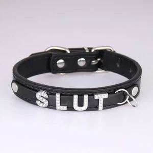 Gargantilla Personalizada BDSM Regalo Cuero PU Negra Hágalo Usted Mismo Collar Collar Opulento - Imagen 1 de 21