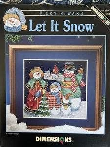 Dimensions Let it Snow Counted Cross Stitch Chart Leaflet Vicky Howard 2000 New - Picture 1 of 3