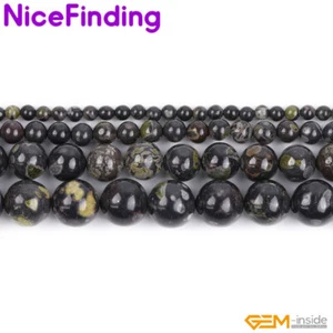 Round Dark Green Spot Jasper Semi Precious Natural Spacer Beads Jewelry 15" - Picture 1 of 33