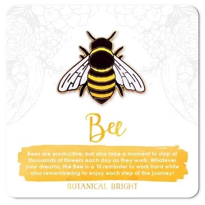 Bee Enamel Pin with Gold Plated Base - NEW in Packaging Garden & Nature Jewelry - Picture 1 of 5