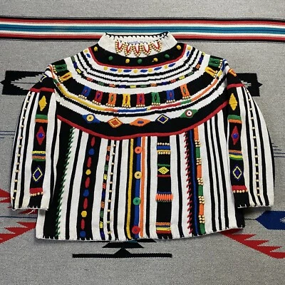Suéter Pullover Vintage Michael Simon Multicolor Con Cuentas Para Mujer Talla Única  Foto 1 de 4