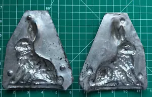 Vintage 1900’s Metal Easter Bunny Rabbit Candy Mold 3 Jaburg Brothers NY 4.5" - Picture 1 of 2