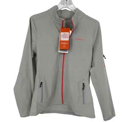 Merrell Quest Jacket Womens Size S Protect Light Gray Coral Full Zip Softshell - Image 1 of 4